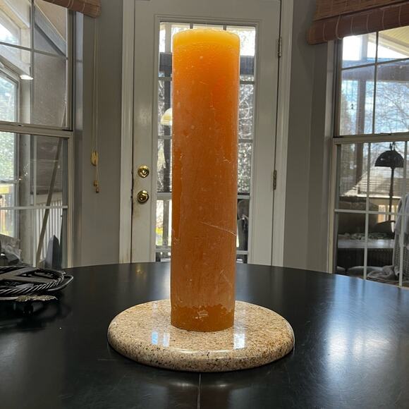 Pottery Barn Timber Pillar Cylindrical Centerpiece Long Burning Wax Candle 18” - Picture 3 of 14